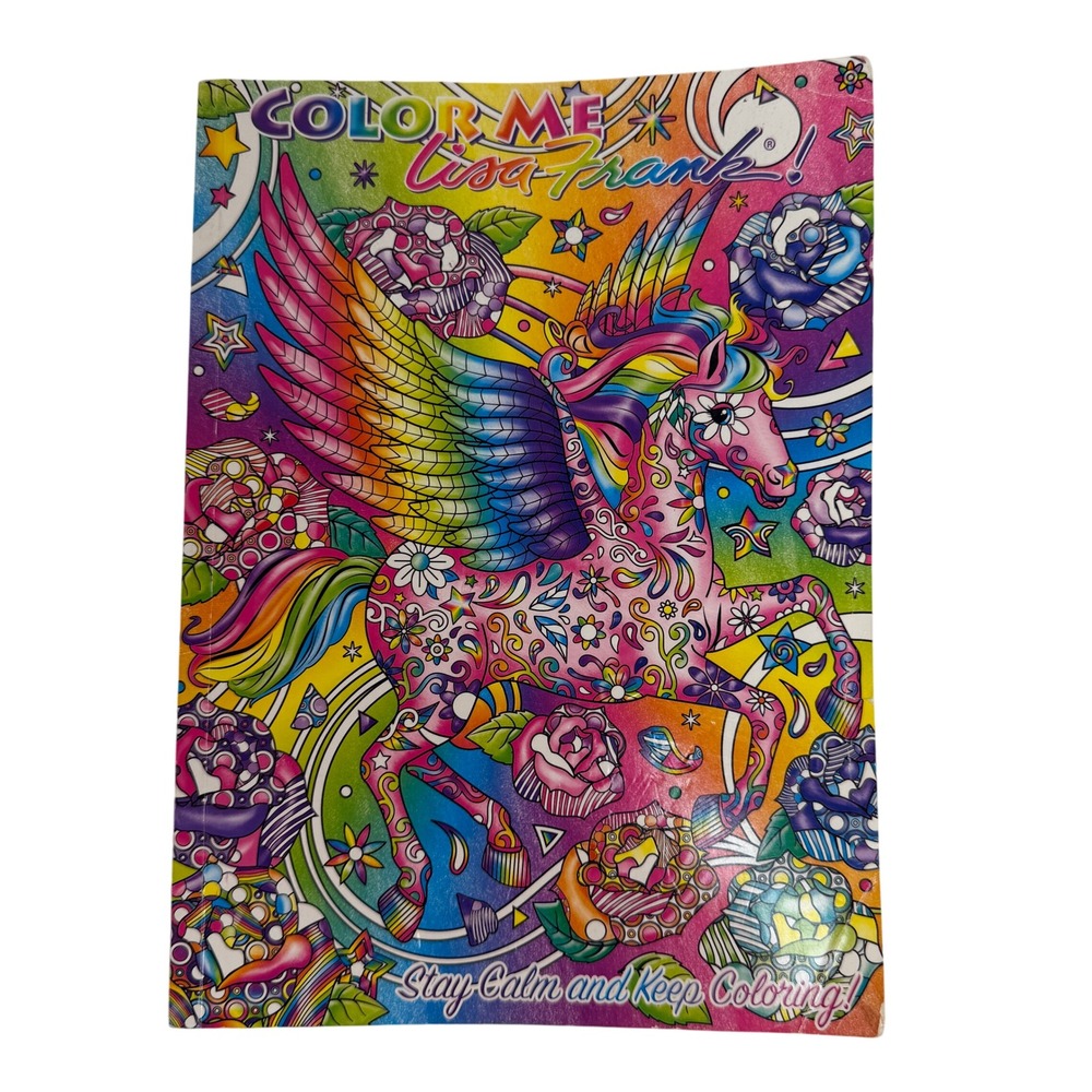 Lisa Frank Coloring Book Advanced Stay‎ Calm and Keep Coloring Rainbow Multi